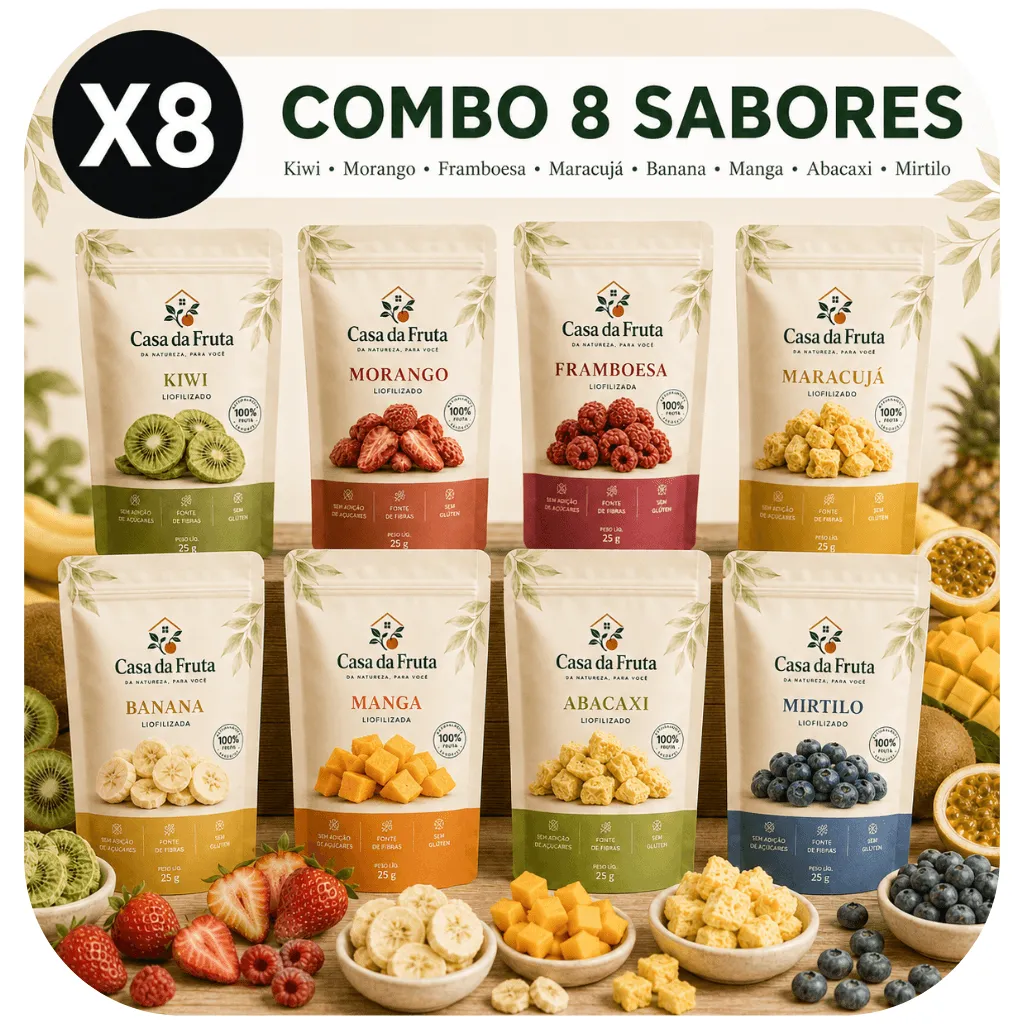 Combo 8 Sabores Liofilizados — 8 Pacotes Individuais