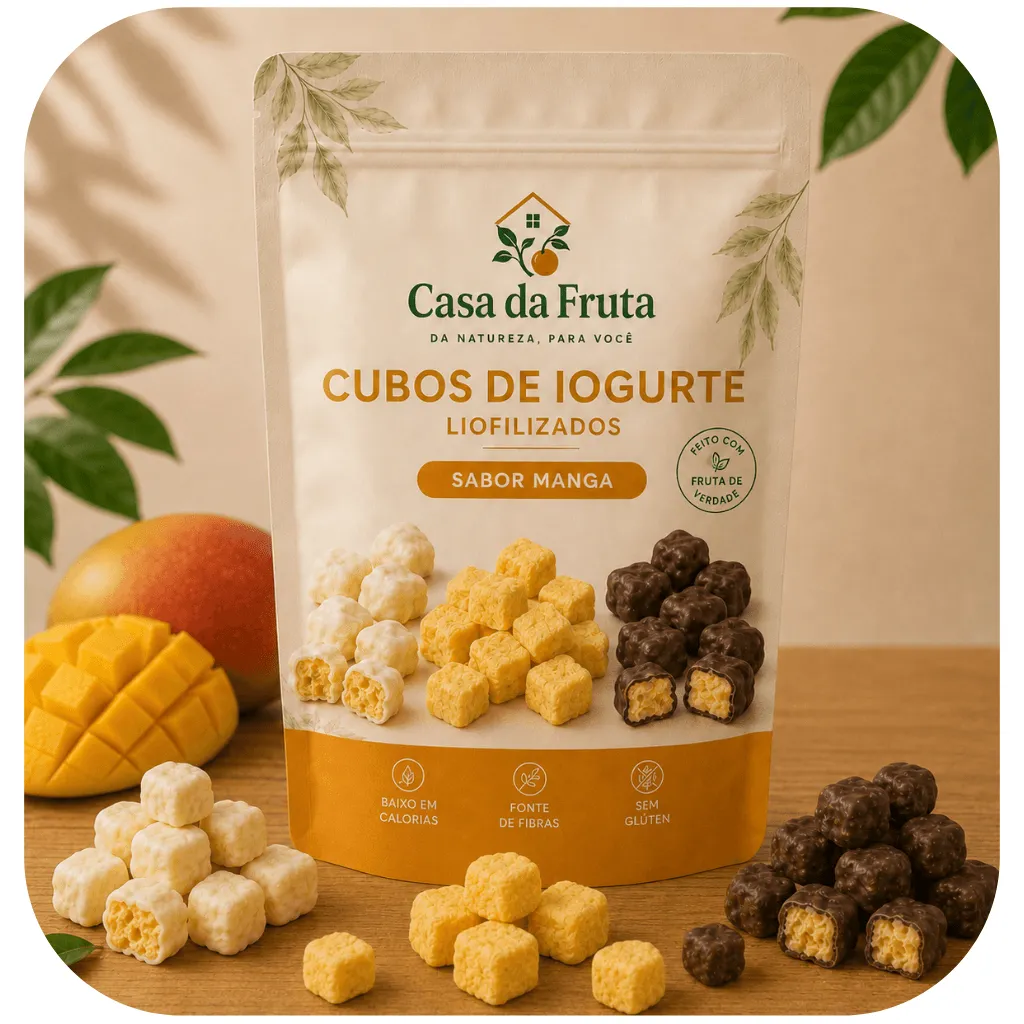 Cubos de Iogurte Liofilizados de Manga