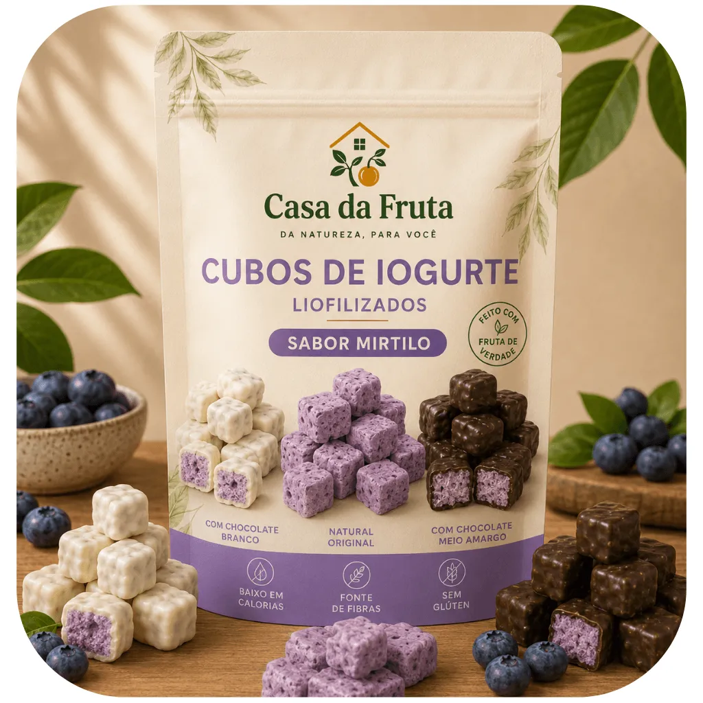 Cubos de Iogurte Liofilizados de Mirtilo