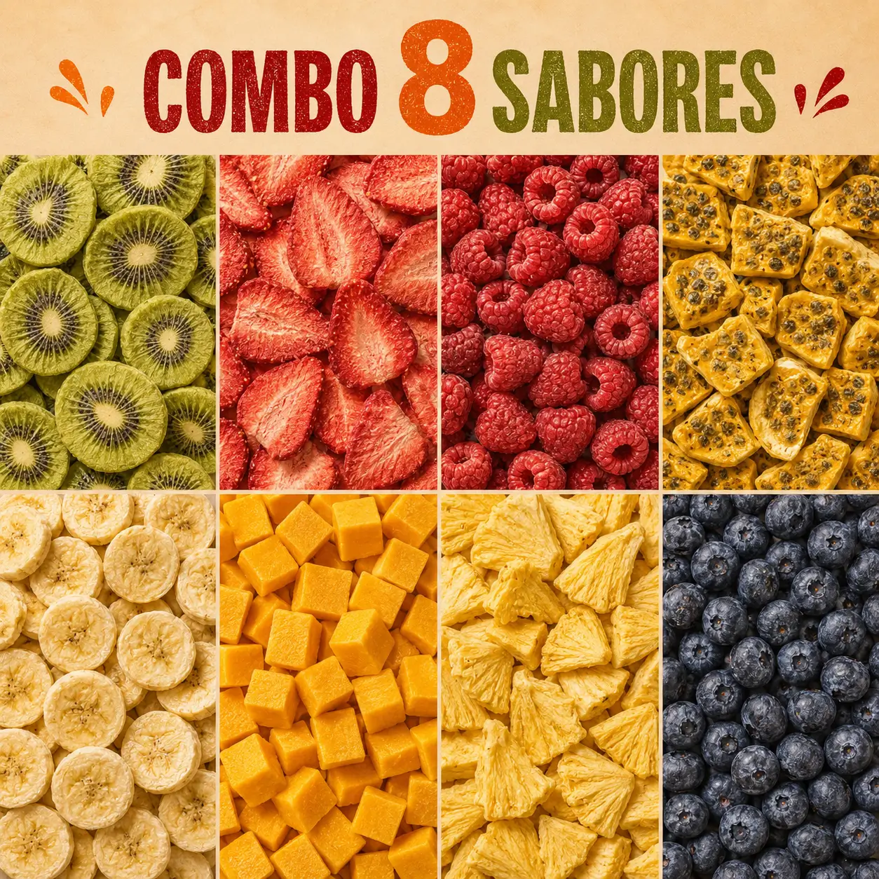 Combo 8 Sabores Liofilizados — 8 Pacotes Individuais
